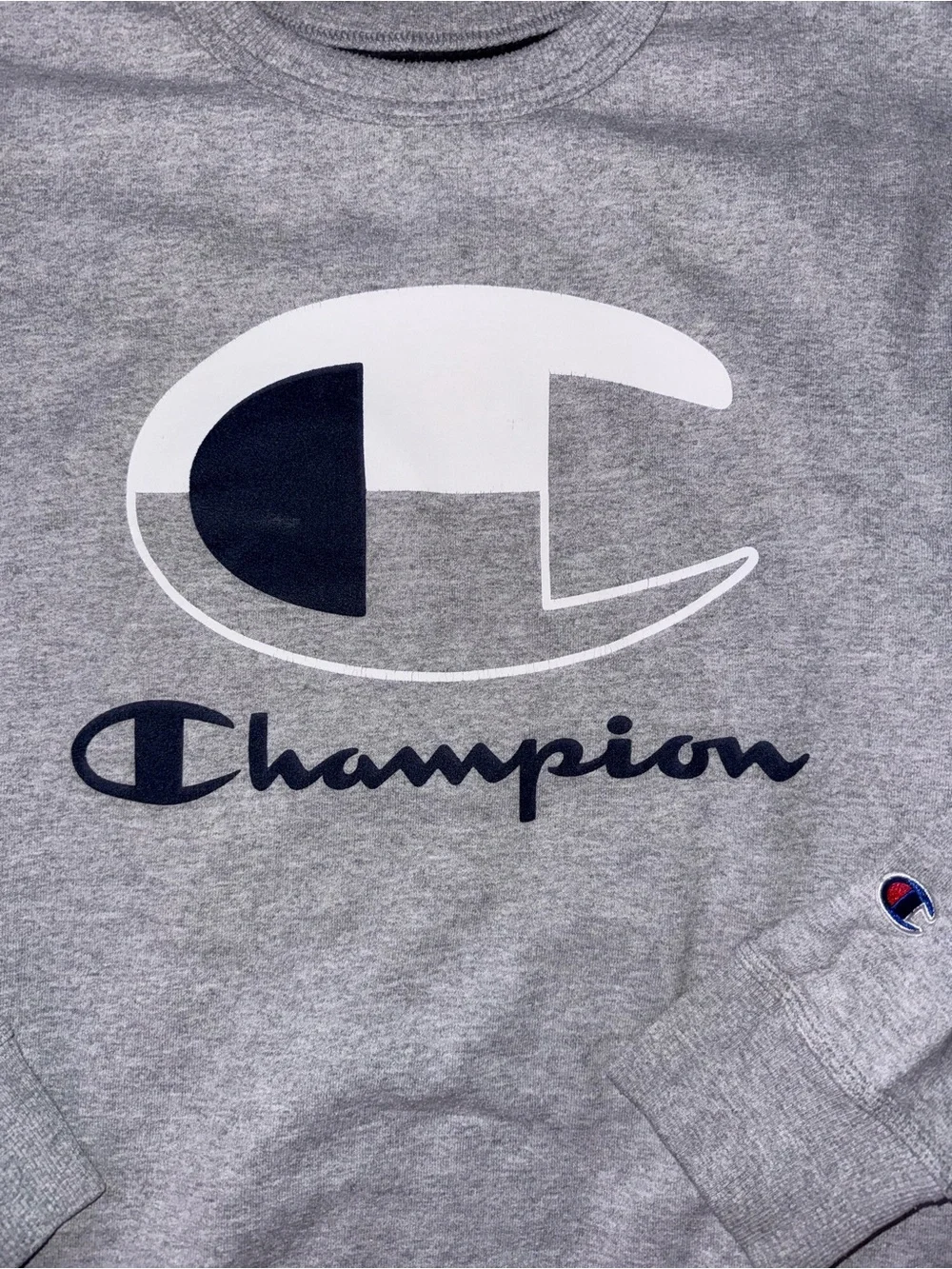 Mens Champion Crewneck Sweatshirt Gray